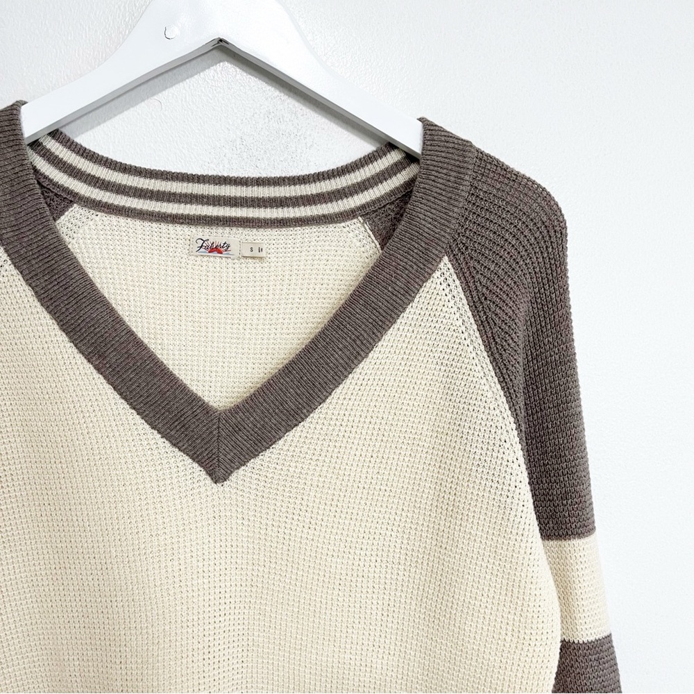 BOGO! Faherty Throwback Waffle Knit Pullover Crea… - image 4
